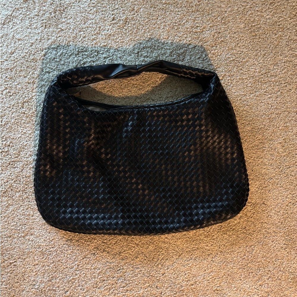 Black Woven Handbag